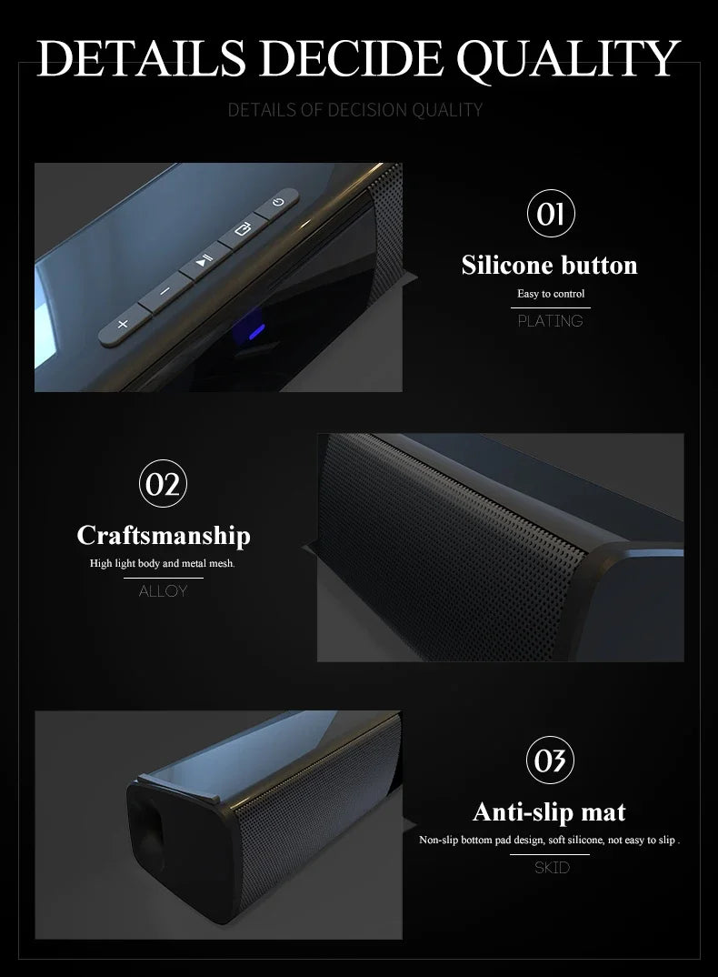 Barra de sonido súper potente, altavoz inalámbrico portátil con Bluetooth, estéreo envolvente, caja de sonido para TV en casa, Subwoofer, Radio FM, caixa de som