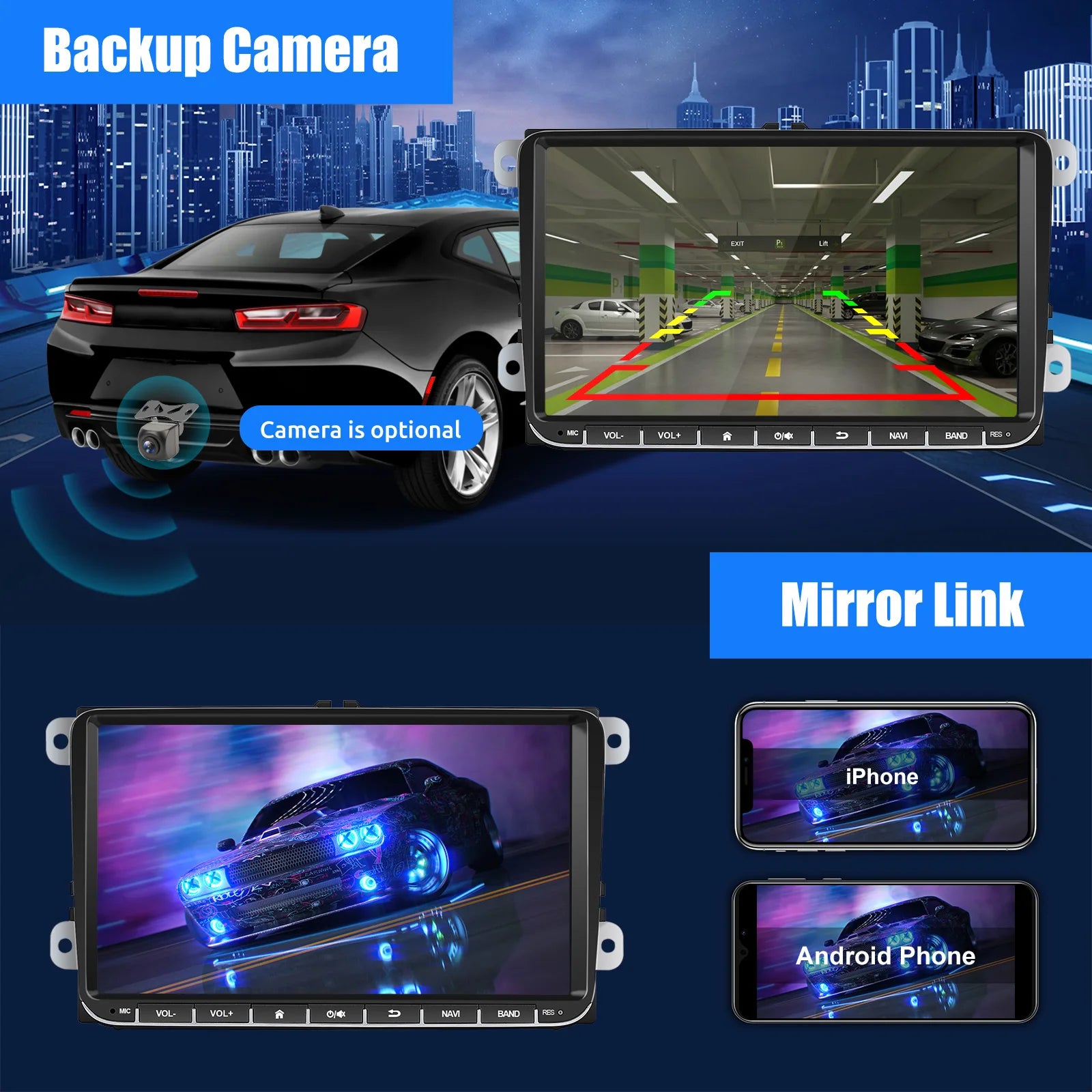 ESSGOO 9" Android 14 4G+64G Wireless Carplay Estéreo para Coche GPS NAVI WIFI RDS FM BT para VW Golf 5 6 Passat B6 B7 Polo 6R Touran Tiguan Caddy EOS Jetta T5 Seat Skoda