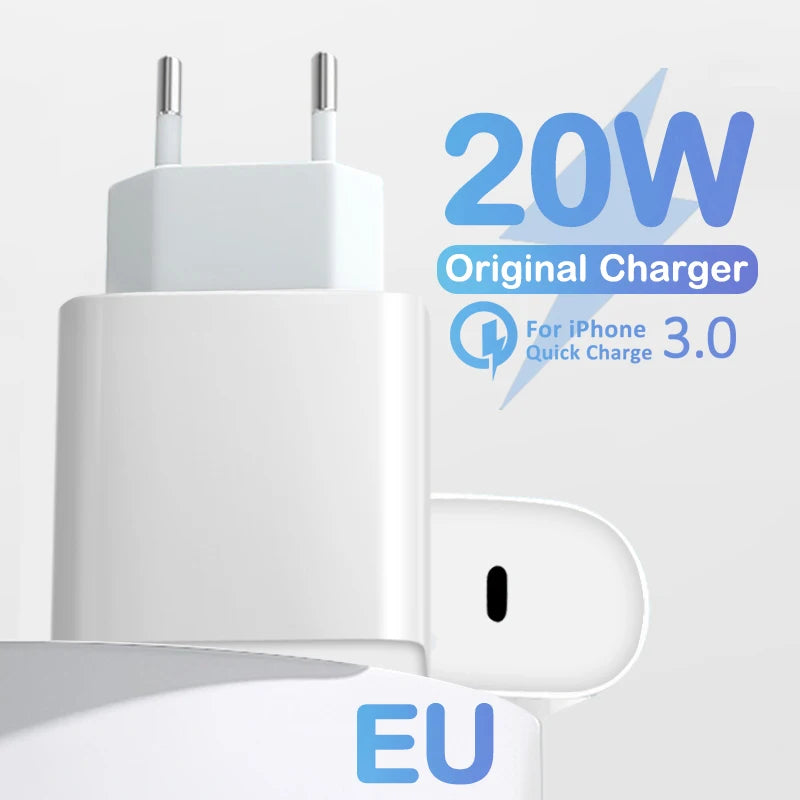 PD 20W Fast Charger For iPhone 16 14 13 12 11 15 Pro Max Plus Mini X XR iPad USB Type C Charger Fast Charging Quick Charger Plug