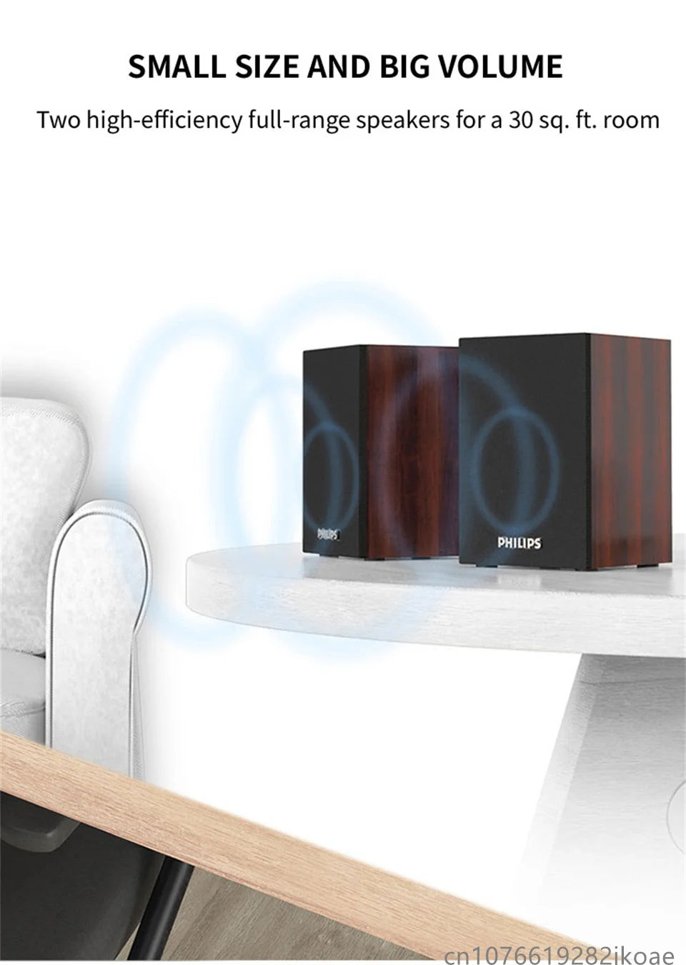 Philips SPA20 Altavoz Bluetooth con sonido envolvente de 360 grados Bluetooth Estéreo inalámbrico para computadora Macbook Laptop