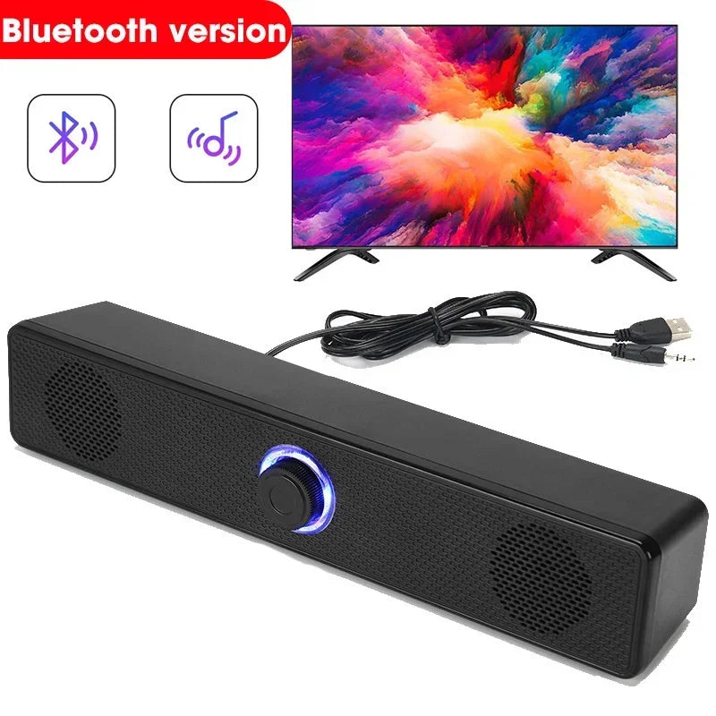 Altavoz envolvente 4D con Bluetooth, sistema de sonido de cine en casa, barra de sonido de ordenador para TV, Subwoofer, estéreo con cable, graves potentes