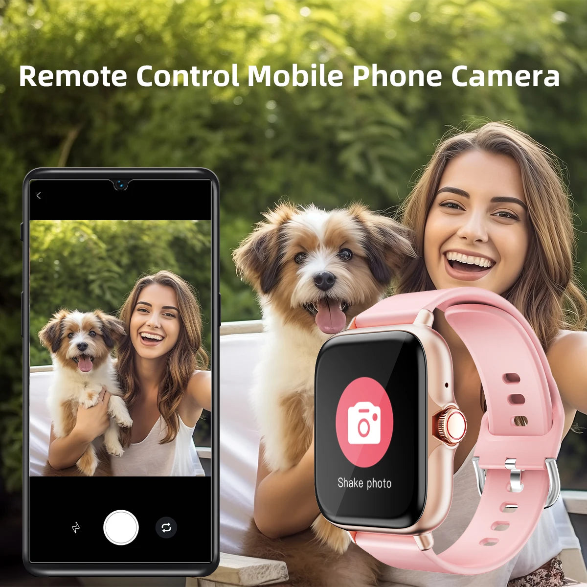 Reloj inteligente resistente al agua de 1,83 pulgadas con mensaje, respuesta a llamadas, monitoreo del sueño, podómetro deportivo, alertas de información para iPhone y Android
