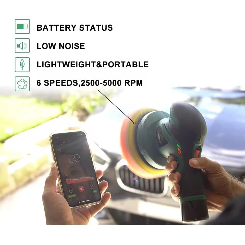 BATOCA-pulidora inalámbrica para coche, máquina de pulido de doble acción, herramientas eléctricas de ajuste, 12V