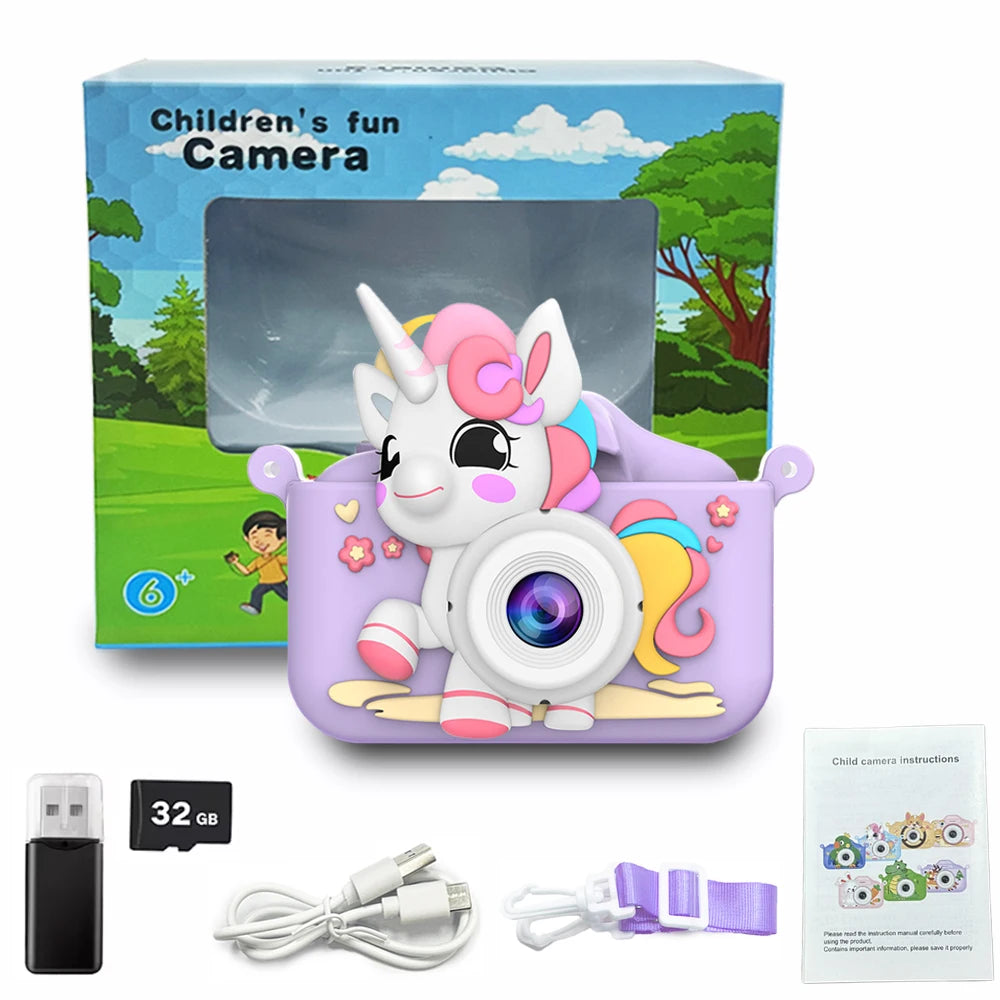 Cámara Digital para niños, juguetes para niñas y niños, pantalla HD de 1080P, grabación de vídeo, reproducción de música, juegos, cámara para niños de 2 pulgadas, regalo