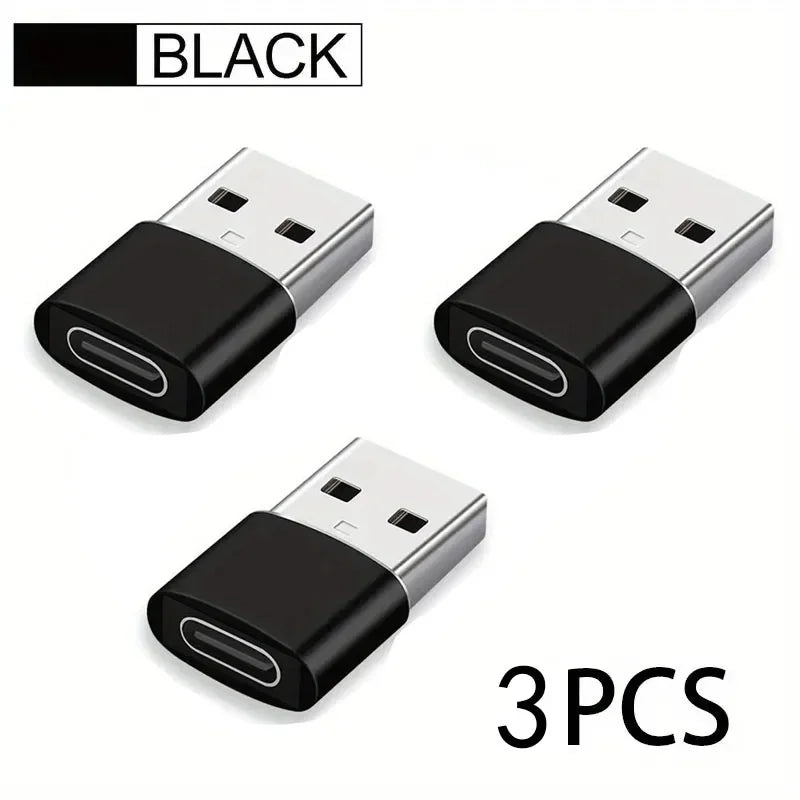 3-Pack USB to USB C Adapter, USB C Female to USB Male Super Fast Charging and OTG Converter Compatible with iPhone 15/14/13/12 P