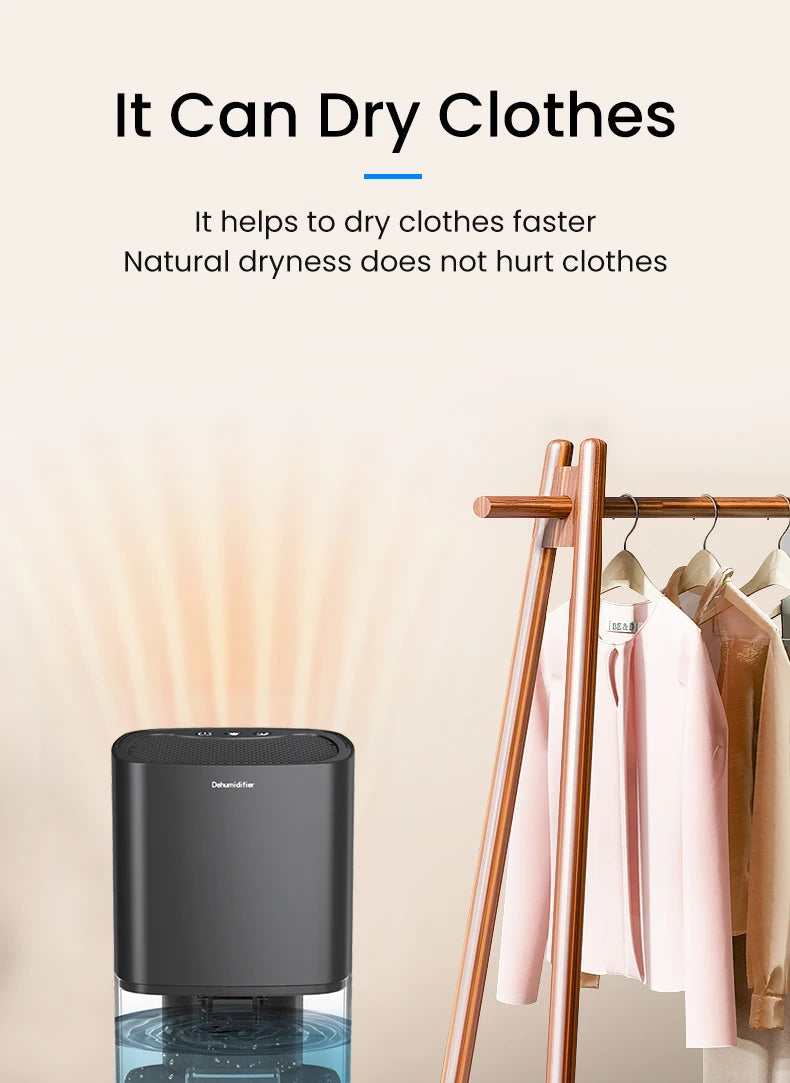 Deshumidificador de aire portátil, máquina absorbente de humedad silenciosa, secador de aire para el hogar, dormitorio, oficina, cocina, desodorante, enchufe UE/EE. UU.