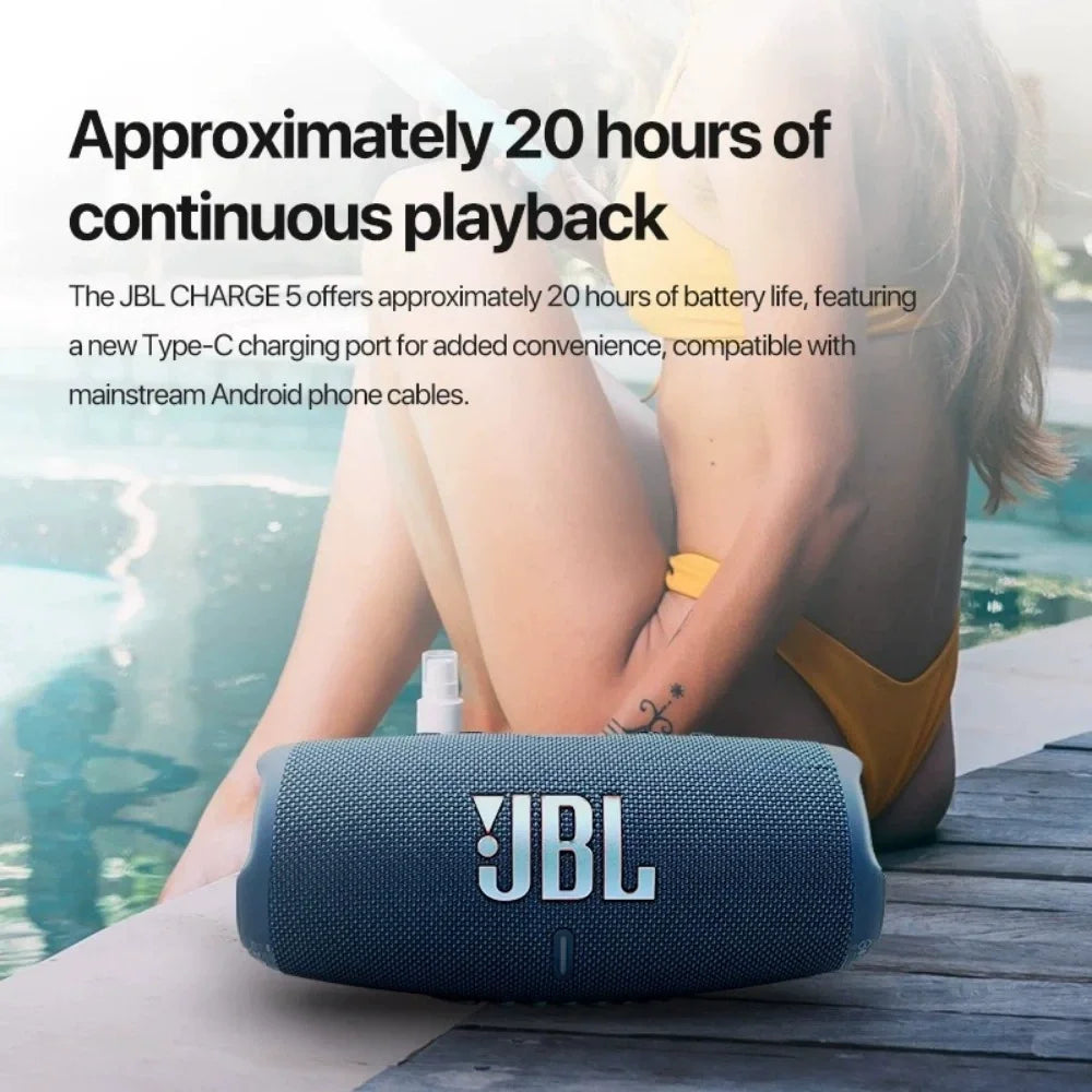 Altavoz Bluetooth JBL CHARGE5 IPX7 resistente al agua 20H batería PartyBoost Bass Powerbank portátil para acampar al aire libre viaje a casa