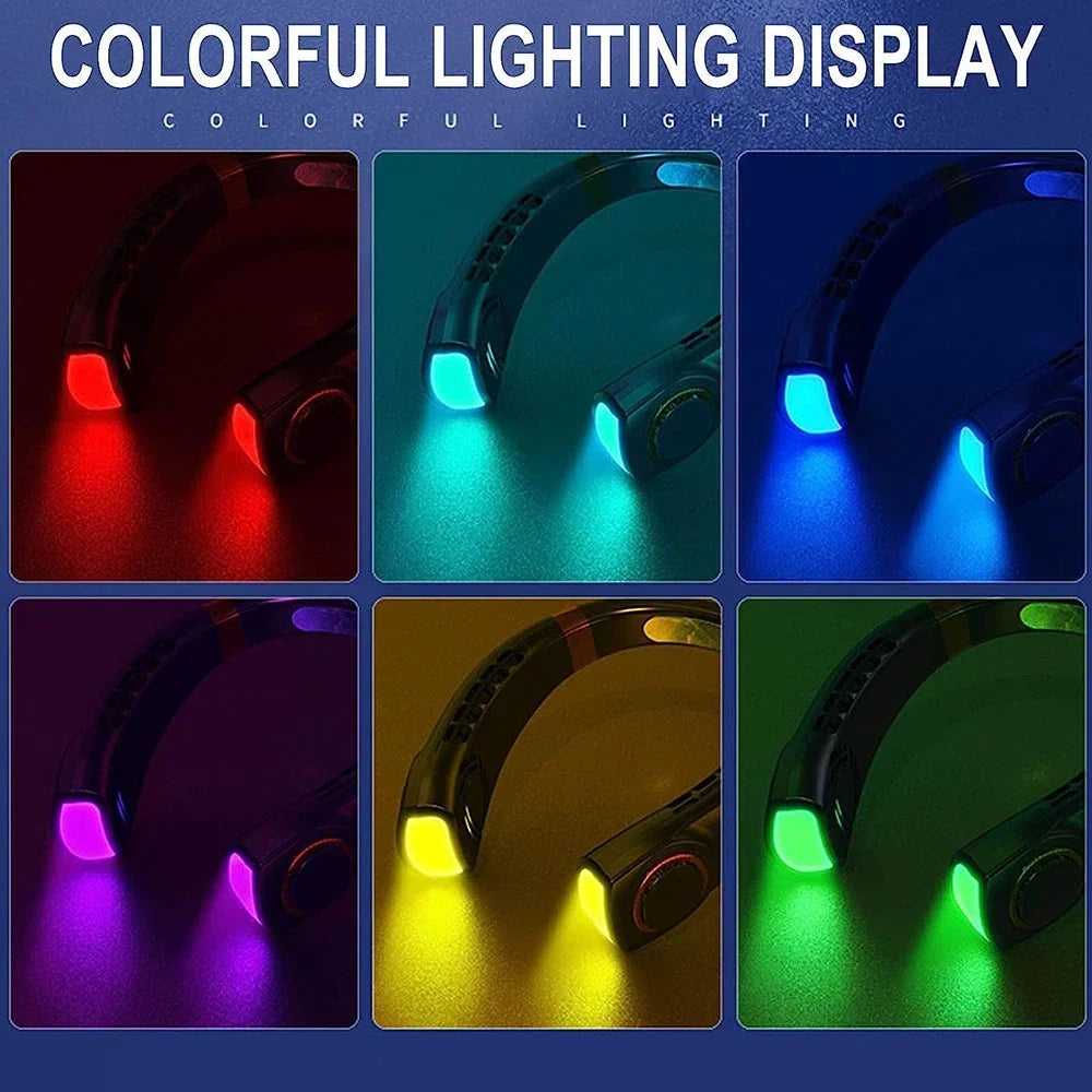 2025 Mini ventilador de cuello colgante, ventilador de cuello portátil sin aspas, Enfriador de aire, pantalla Digital, aire acondicionado recargable, ventilador de cuello