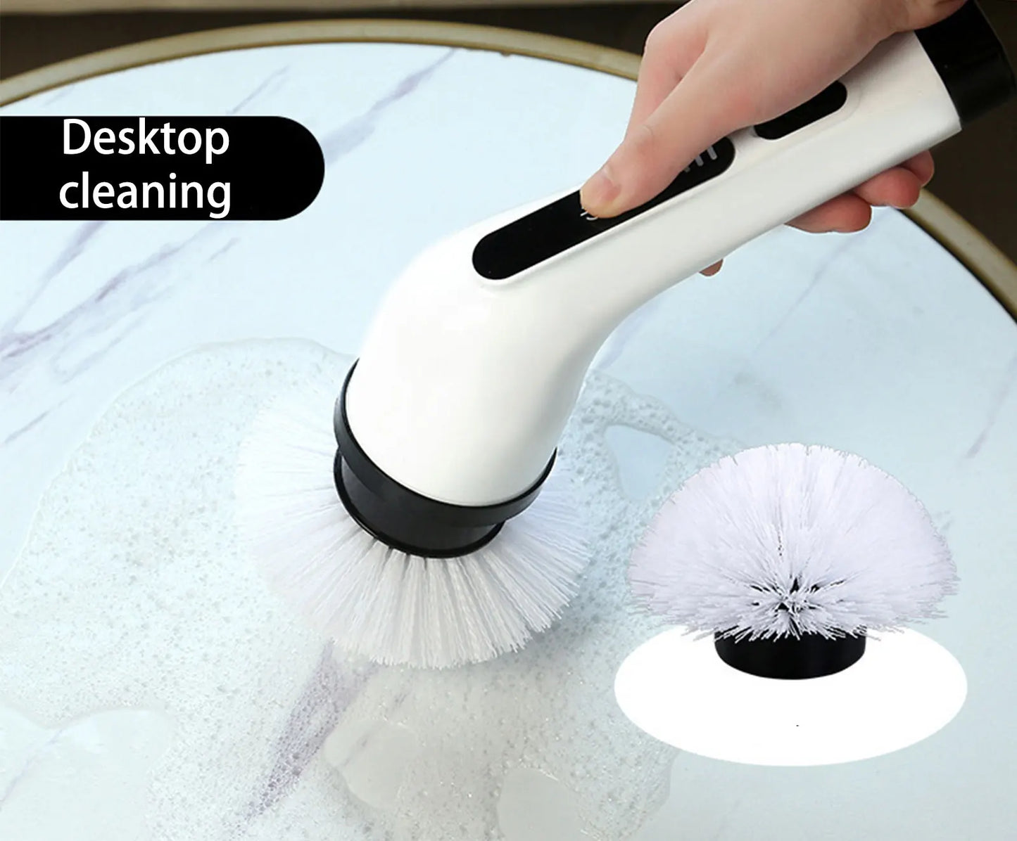 MicroData Cepillo de limpieza eléctrico 9 en 1, 2000 mAh, herramienta de limpieza para sala de estar, baño y cocina