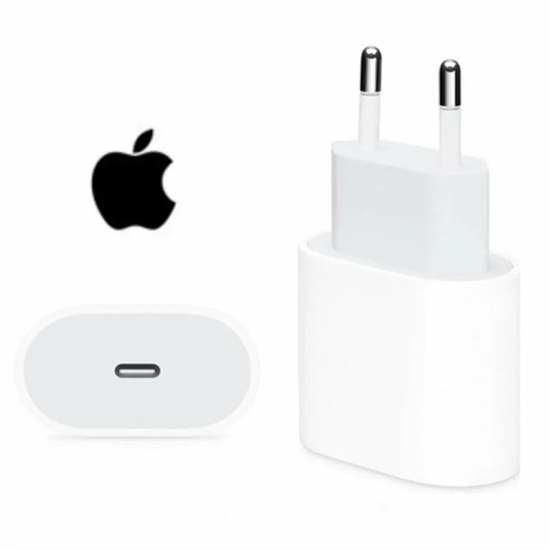 Original 20W USB-C Power Adapter For iphone 16 15 14 mini Pro Max Type C fast charger for Apple Cable for iPhone X 11 12 13 Plus
