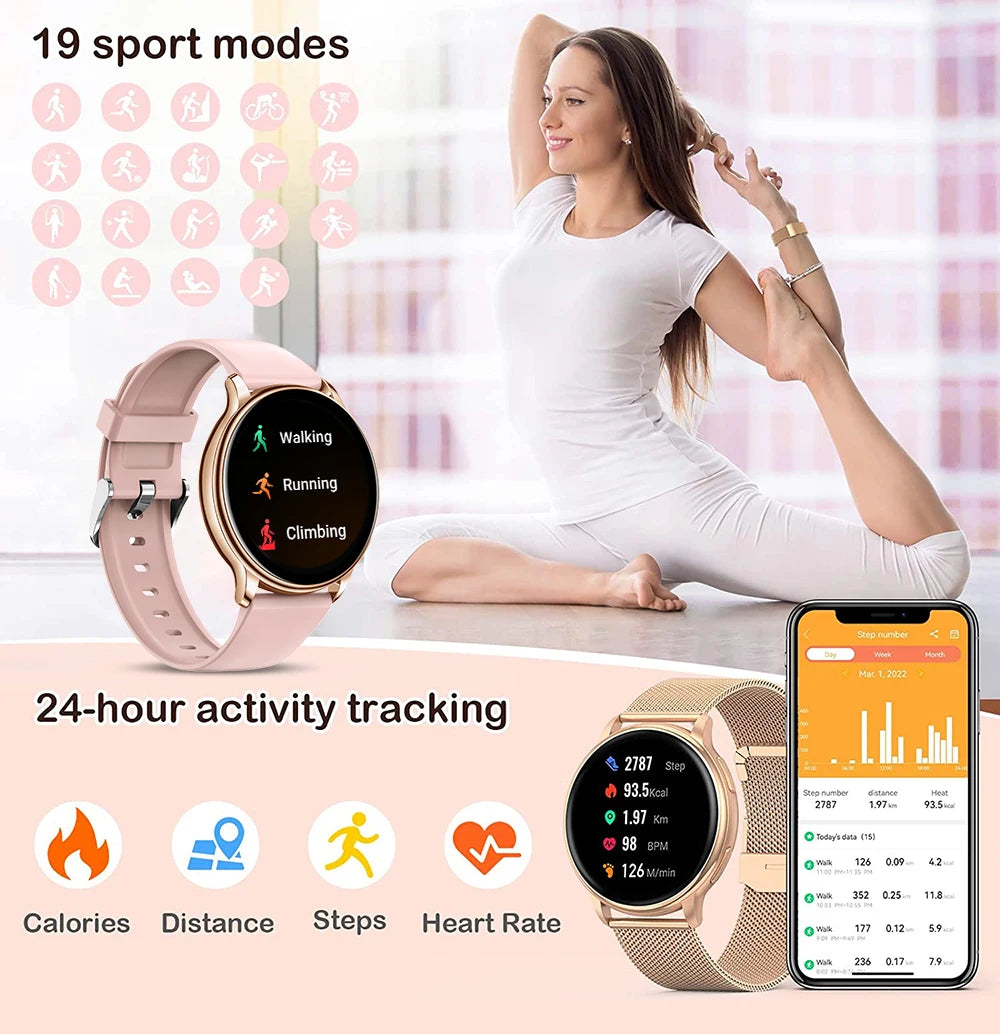MEVADEN-reloj inteligente para hombre y mujer, pulsera con llamadas, Bluetooth, Dial personalizado, deportivo, rastreador de Fitness, frecuencia cardíaca, para Android e IOS, Y22