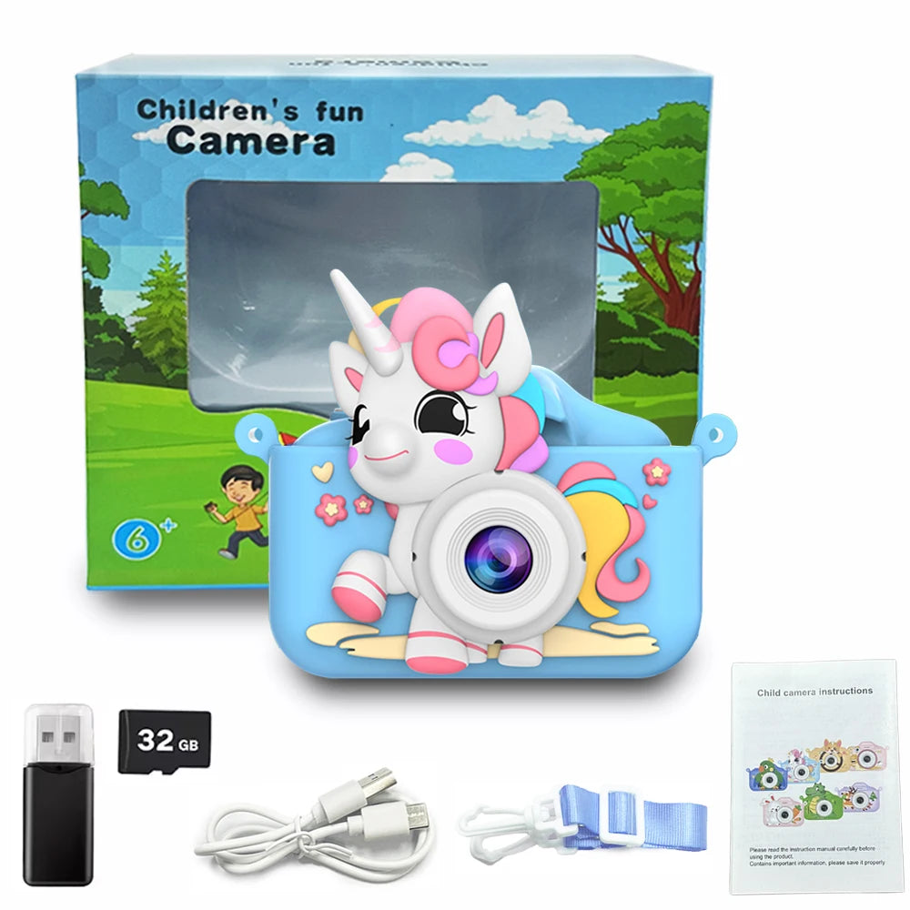 Cámara Digital para niños, juguetes para niñas y niños, pantalla HD de 1080P, grabación de vídeo, reproducción de música, juegos, cámara para niños de 2 pulgadas, regalo