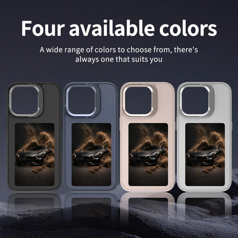 Nueva Funda Digital con pantalla de E ink de 4,0 pulgadas para iPhone 16 16e 15 14 13pro max NFC foto personalizada Funda trasera móvil con soporte