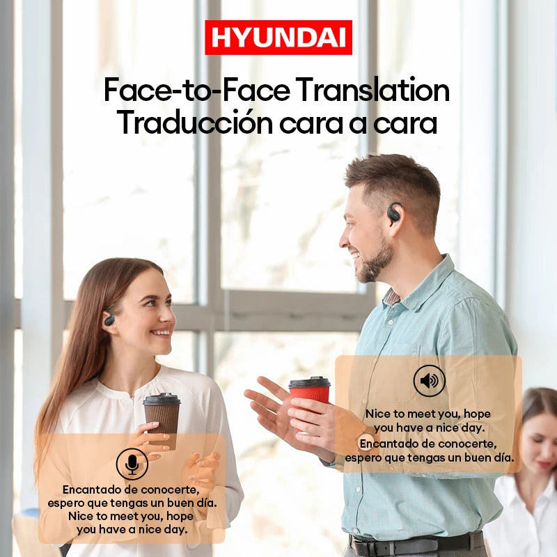 Choice HYUNDAI Openair5 AI auriculares de traducción Bluetooth tipo oreja colgante AI inteligente más de 100 idiomas reunión auricular regalo