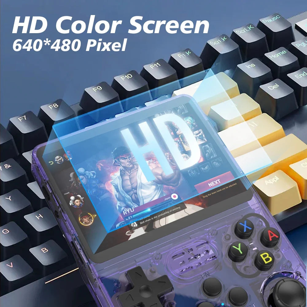 Consola de videojuegos portátil Retro R36S de 128GB, reproductor de pantalla IPS de 3,5 pulgadas, reproductor de vídeo portátil de bolsillo para niños, sistema Arkos