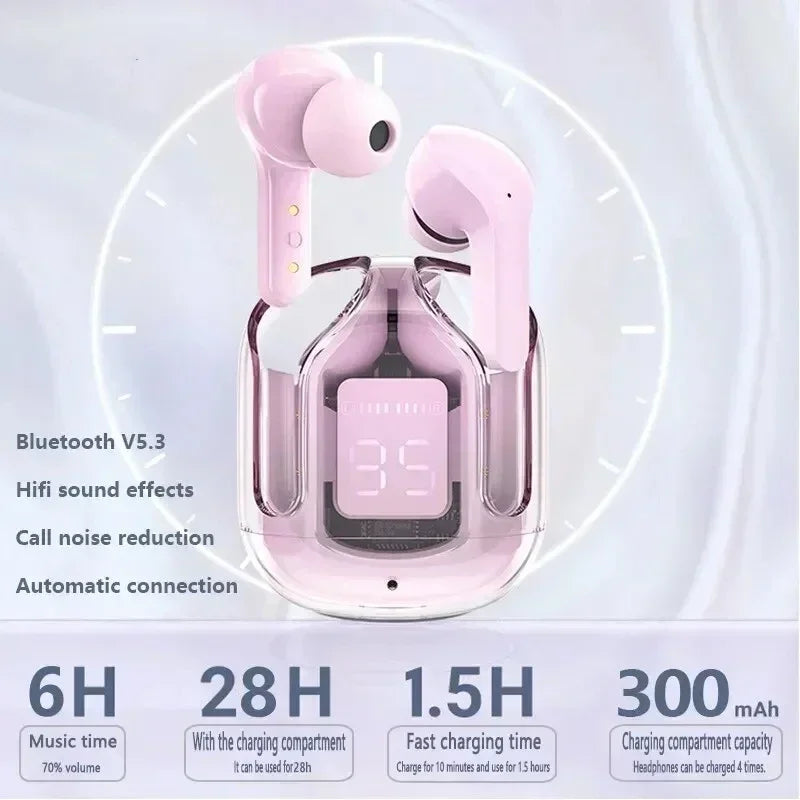 Xt16 Auriculares inalámbricos Bluetooth 5,3 Tws Auriculares deportivos intrauditivos con micrófono Pantalla digital LED para llamadas Juegos Música