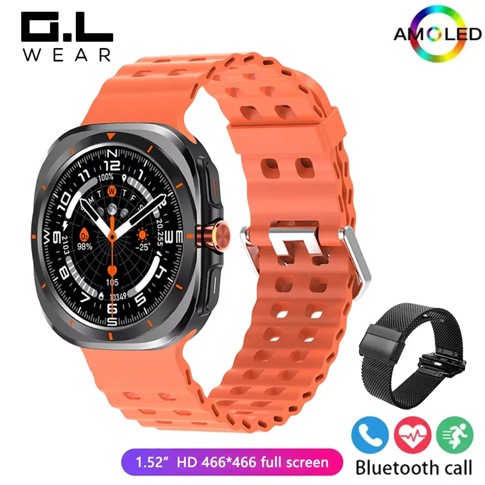G.L Wear 2025 Nuevo reloj inteligente para hombre 1,52 pulgadas Bluetooth Talk Deportes Fitness Podómetro Mujer Reloj inteligente