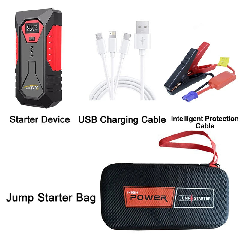 GKFLY 800A 1200A 2000A arrancador de batería de coche banco de energía grande refuerzo de batería de coche 12V dispositivo de arranque de coche para gasolina 6.0L diésel 4.0L