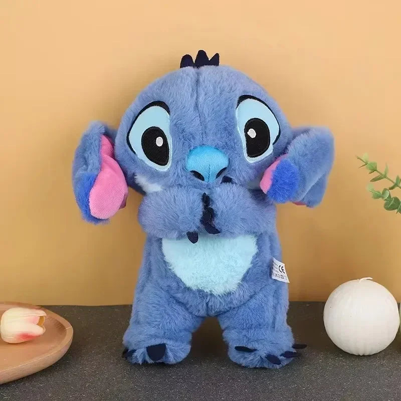 Stitch Anime muñeco de Peluche con iluminación música Airbag Kawaii apaciguar juguete bebé para calmar el sueño Peluche para niños regalo