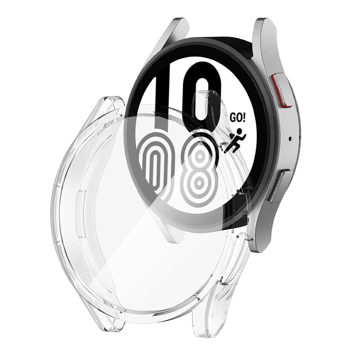 Funda de silicona de cobertura completa para Samsung Galaxy Watch 4, 5, 6, 7, 40mm, 44mm, Protector de pantalla de parachoques resistente a los arañazos a prueba de golpes