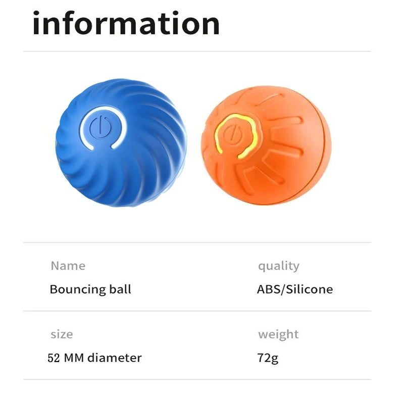 Pelota de juguete inteligente para perros, juguete interactivo electrónico para mascotas, pelota móvil USB, rebote automático para cachorros, regalo de cumpleaños, productos para gatos.
