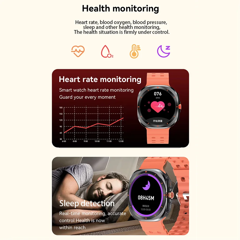 G.L Wear 2025 Nuevo reloj inteligente para hombre 1,52 pulgadas Bluetooth Talk Deportes Fitness Podómetro Mujer Reloj inteligente