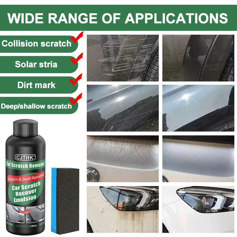 Removedor de arañazos de coche, herramientas de cuidado de pintura, removedor de remolino automático, reparación de arañazos, pulido, compuesto de molienda de carrocería, cera antiarañazos