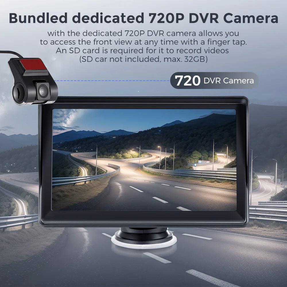 Reproductor Multimedia estéreo portátil para coche, Radio inalámbrica con Android, 7 pulgadas, transmisor FM, BT, WiFi, AUX, pantalla USB