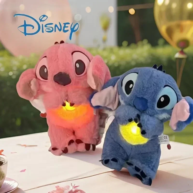 Stitch Anime muñeco de Peluche con iluminación música Airbag Kawaii apaciguar juguete bebé para calmar el sueño Peluche para niños regalo