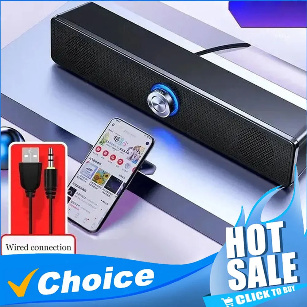 Altavoz envolvente 4D con Bluetooth, sistema de sonido de cine en casa, barra de sonido de ordenador para TV, Subwoofer, estéreo con cable, graves potentes