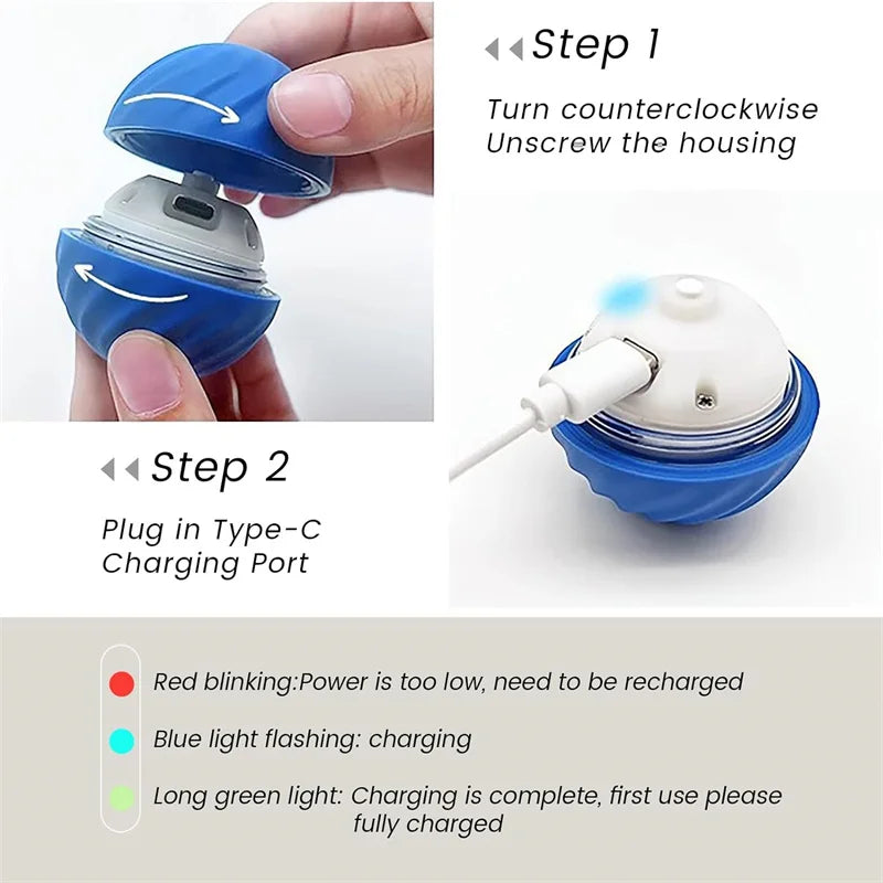 Pelota de juguete inteligente para perros, juguete interactivo electrónico para mascotas, pelota móvil USB, rebote automático para cachorros, regalo de cumpleaños, productos para gatos.