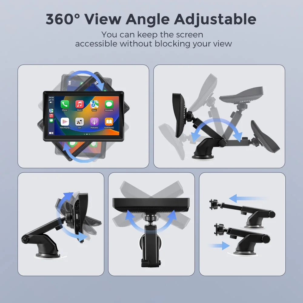 Reproductor Multimedia estéreo portátil para coche, Radio inalámbrica con Android, 7 pulgadas, transmisor FM, BT, WiFi, AUX, pantalla USB