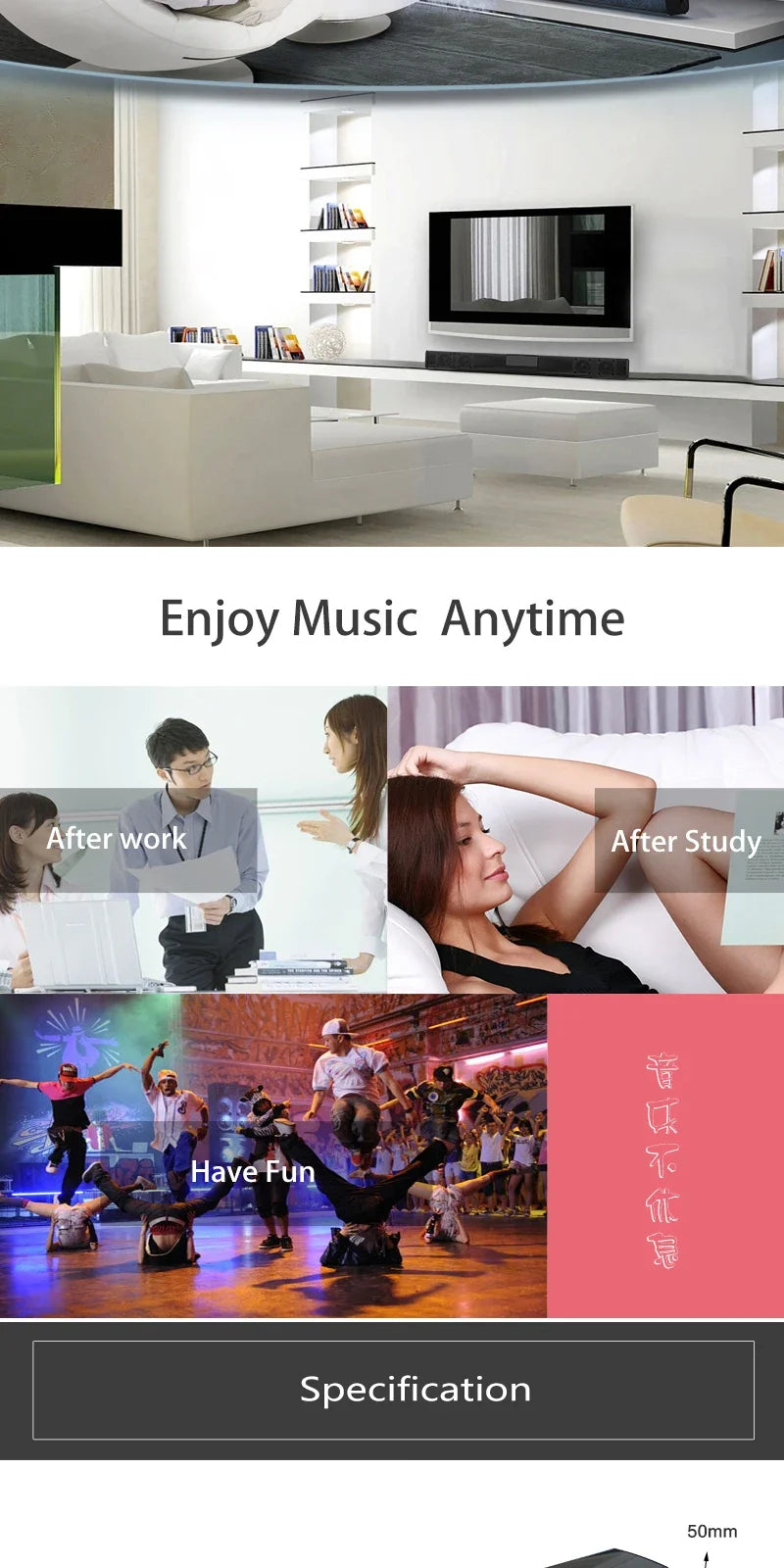 Barra de sonido súper potente, altavoz inalámbrico portátil con Bluetooth, estéreo envolvente, caja de sonido para TV en casa, Subwoofer, Radio FM, caixa de som