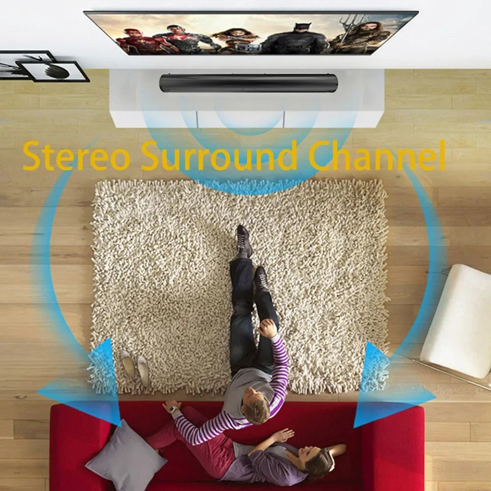 Barra de sonido súper potente, altavoz inalámbrico portátil con Bluetooth, estéreo envolvente, caja de sonido para TV en casa, Subwoofer, Radio FM, caixa de som