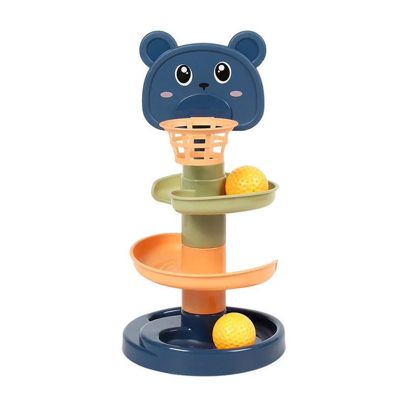 Juguete educativo Montessori para bebé Torre giratoria de bolas giratoria para apilamiento regalo para recién nacido