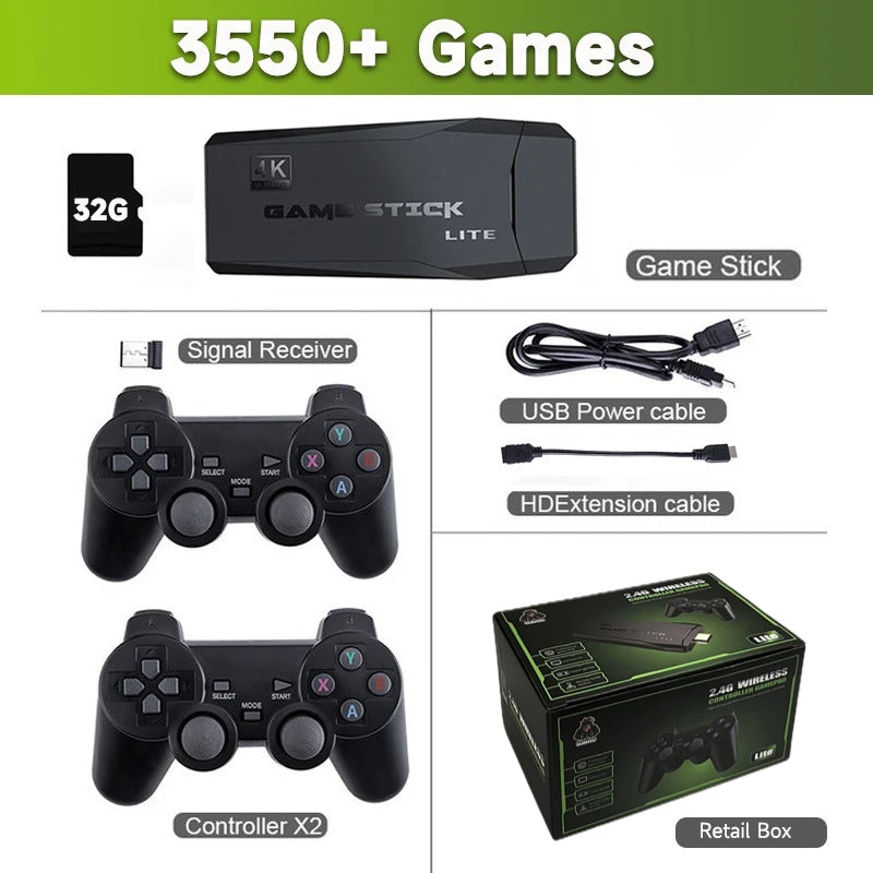 Consola de videojuegos Sticks M8, mando inalámbrico Dual de 2,4G, 4K, 10000 juegos, 64GB, juego Retro para Dropshiopping, regalo de Navidad