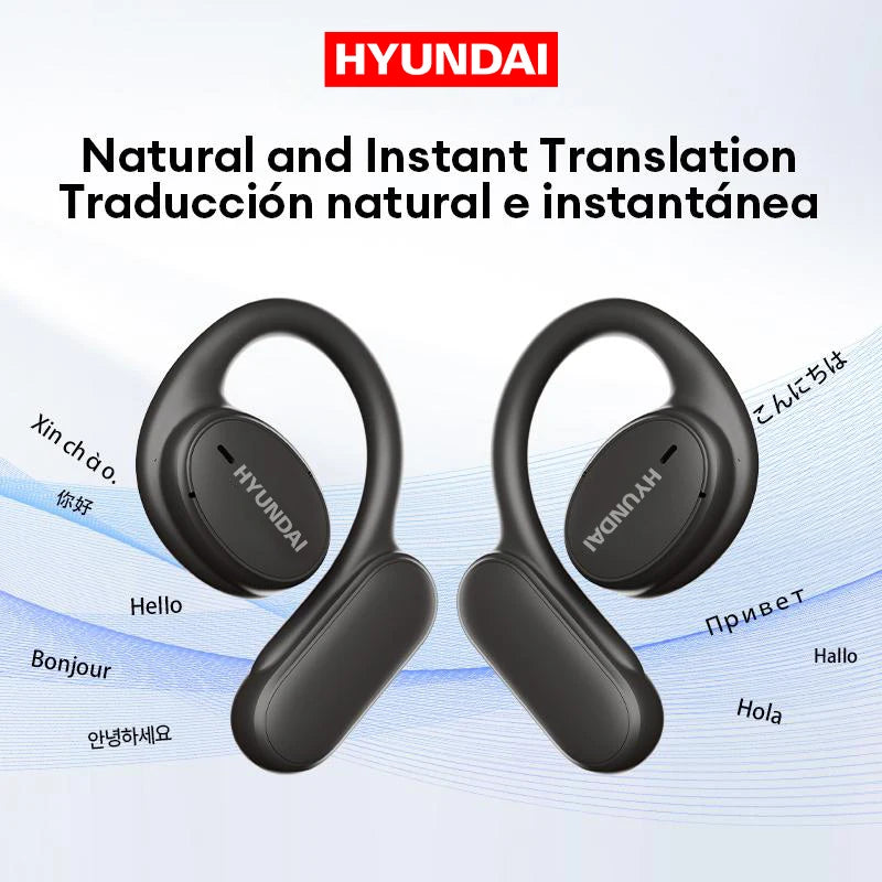 Choice HYUNDAI Openair5 AI auriculares de traducción Bluetooth tipo oreja colgante AI inteligente más de 100 idiomas reunión auricular regalo