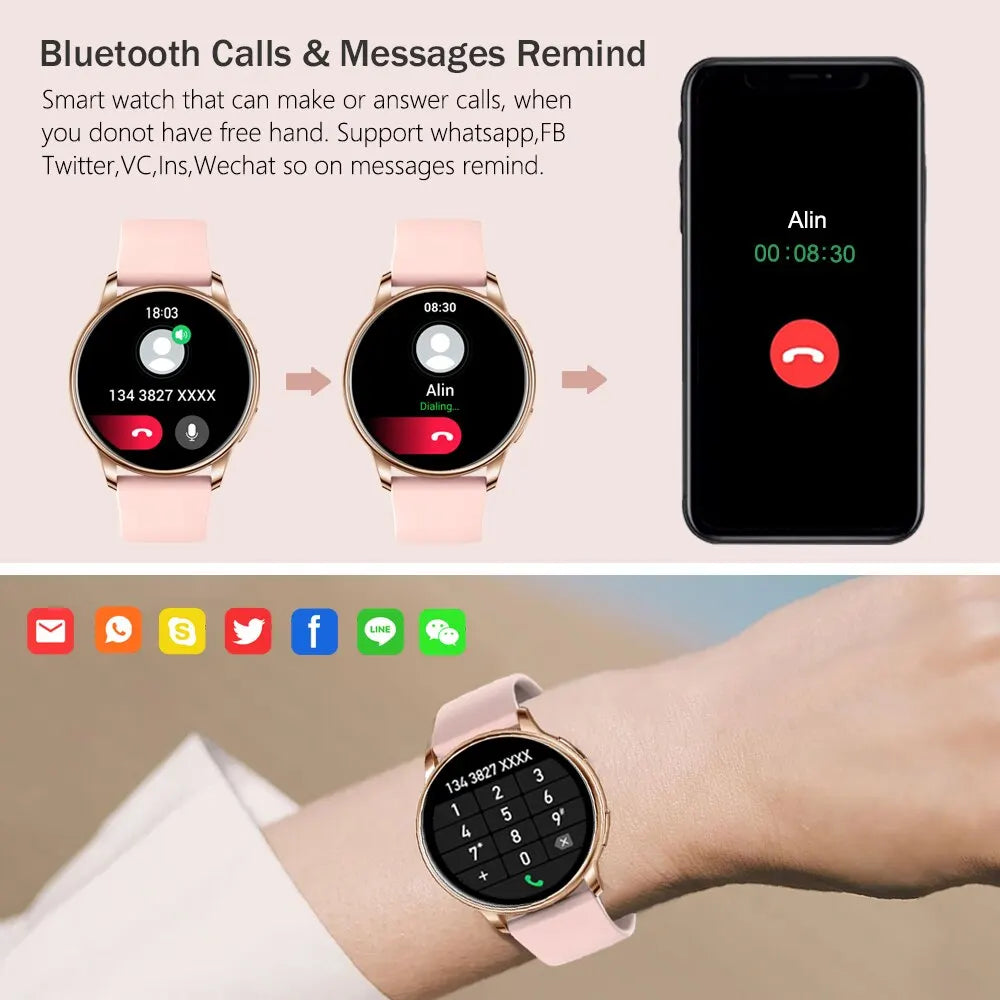 MEVADEN-reloj inteligente para hombre y mujer, pulsera con llamadas, Bluetooth, Dial personalizado, deportivo, rastreador de Fitness, frecuencia cardíaca, para Android e IOS, Y22