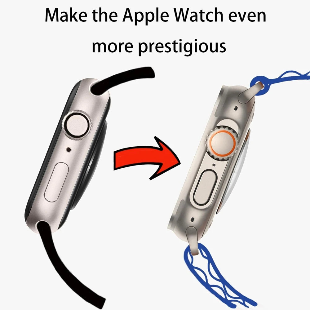 Funda protectora de pantalla para Apple Watch 45mm 44mm 40mm 41mm funda dura de parachoques trasero delantero de PC iwatch 9 8 7 SE 6 5 4 cambio a Ultra
