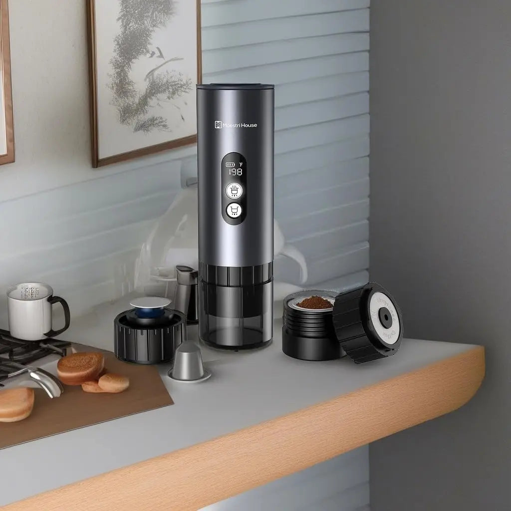 Cafetera exprés de 150W con autocalentamiento rápido de 2-3 Min, cafetera Espresso portátil de viaje con soporte también para taza de té pequeña para N