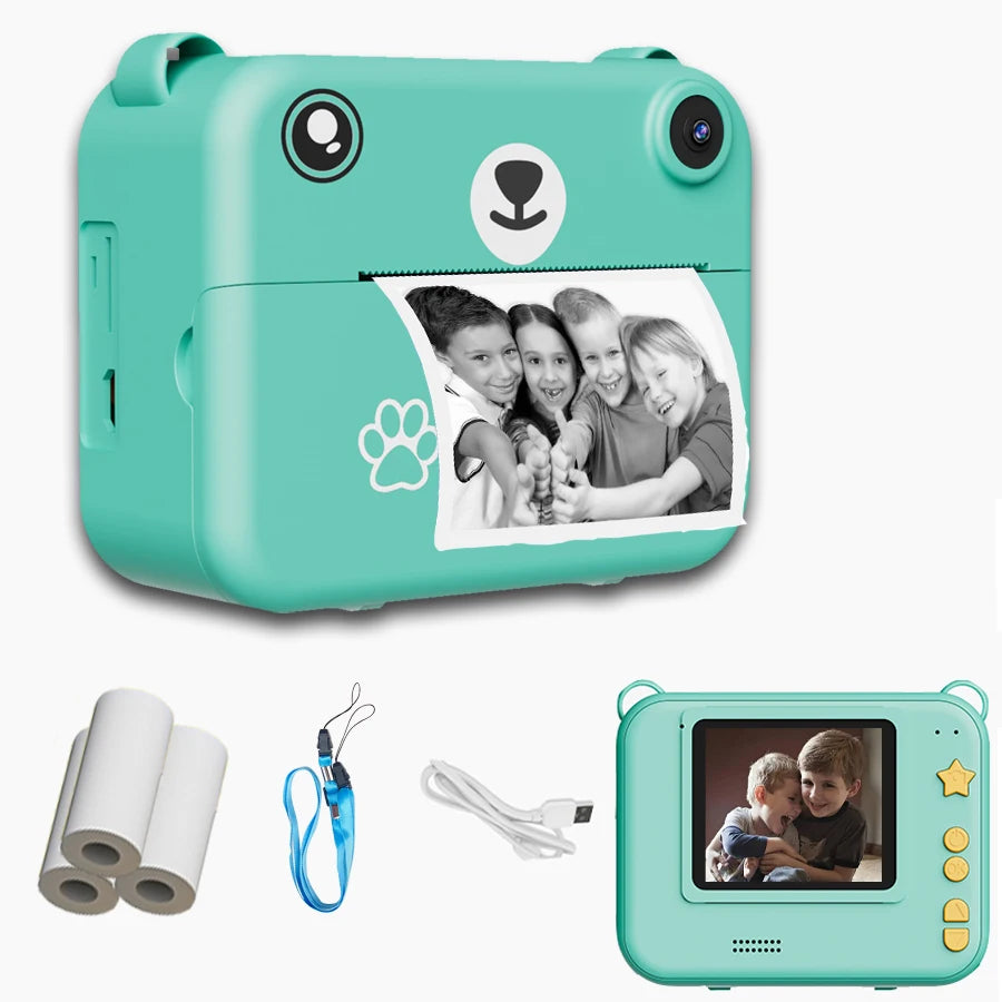 Cámara Digital para niños fotografía impresión instantánea foto 1080P HD grabadora de vídeo Mini impresora térmica regalos educativos de cumpleaños