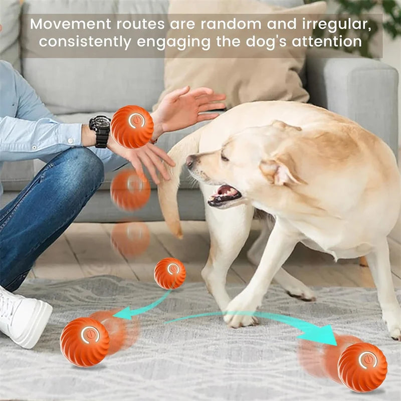 Pelota de juguete inteligente para perros, juguete interactivo electrónico para mascotas, pelota móvil USB, rebote automático para cachorros, regalo de cumpleaños, productos para gatos.