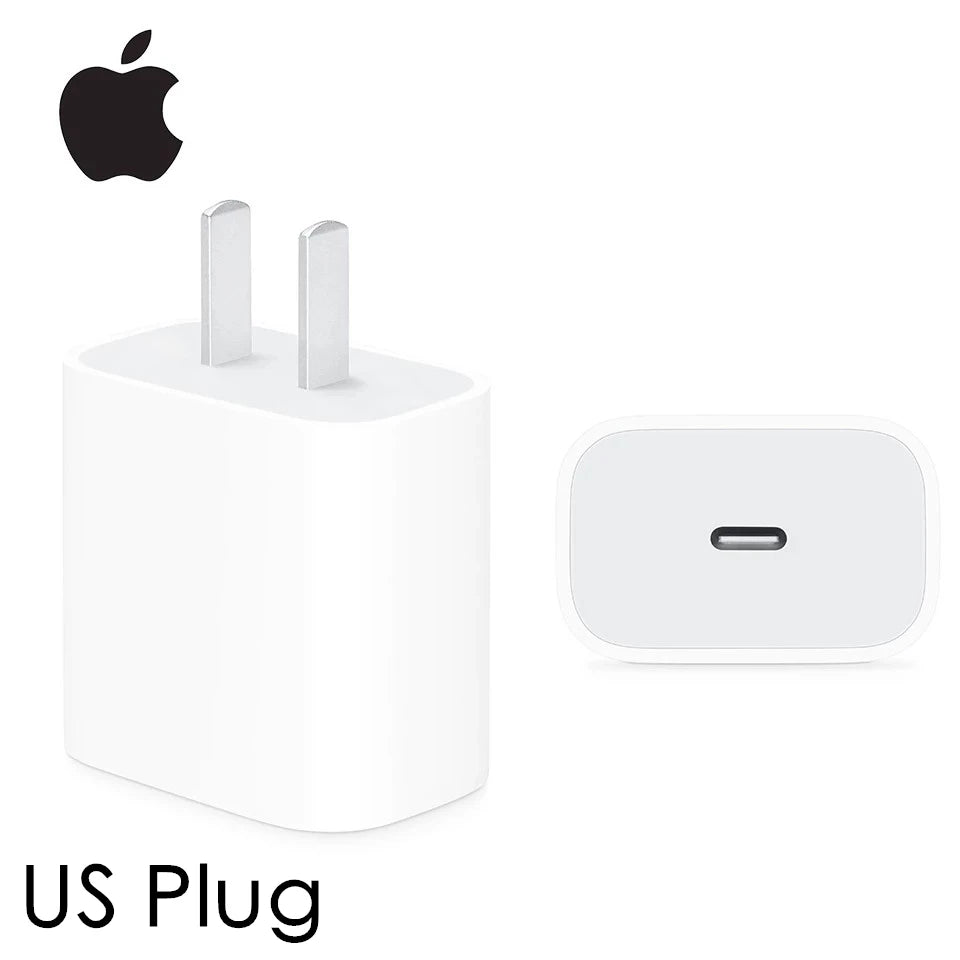 Original 20W USB-C Power Adapter For iphone 16 15 14 mini Pro Max Type C fast charger for Apple Cable for iPhone X 11 12 13 Plus