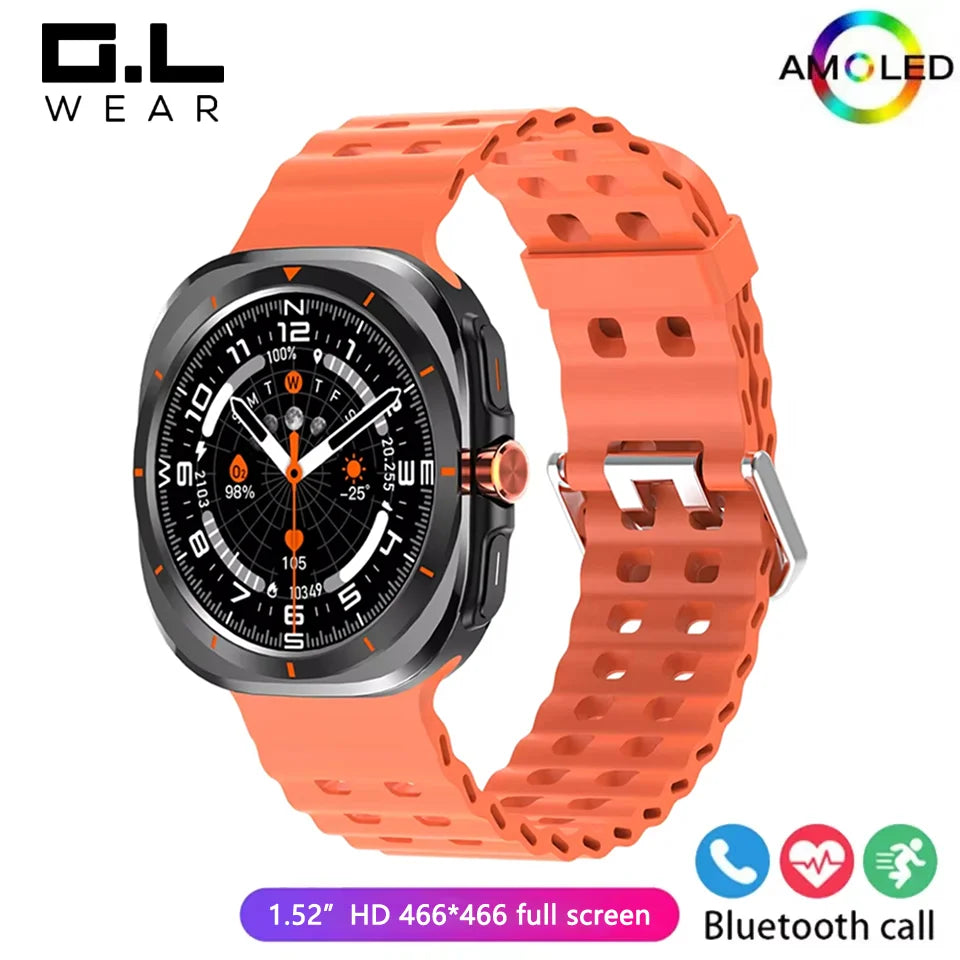 G.L Wear 2025 Nuevo reloj inteligente para hombre 1,52 pulgadas Bluetooth Talk Deportes Fitness Podómetro Mujer Reloj inteligente
