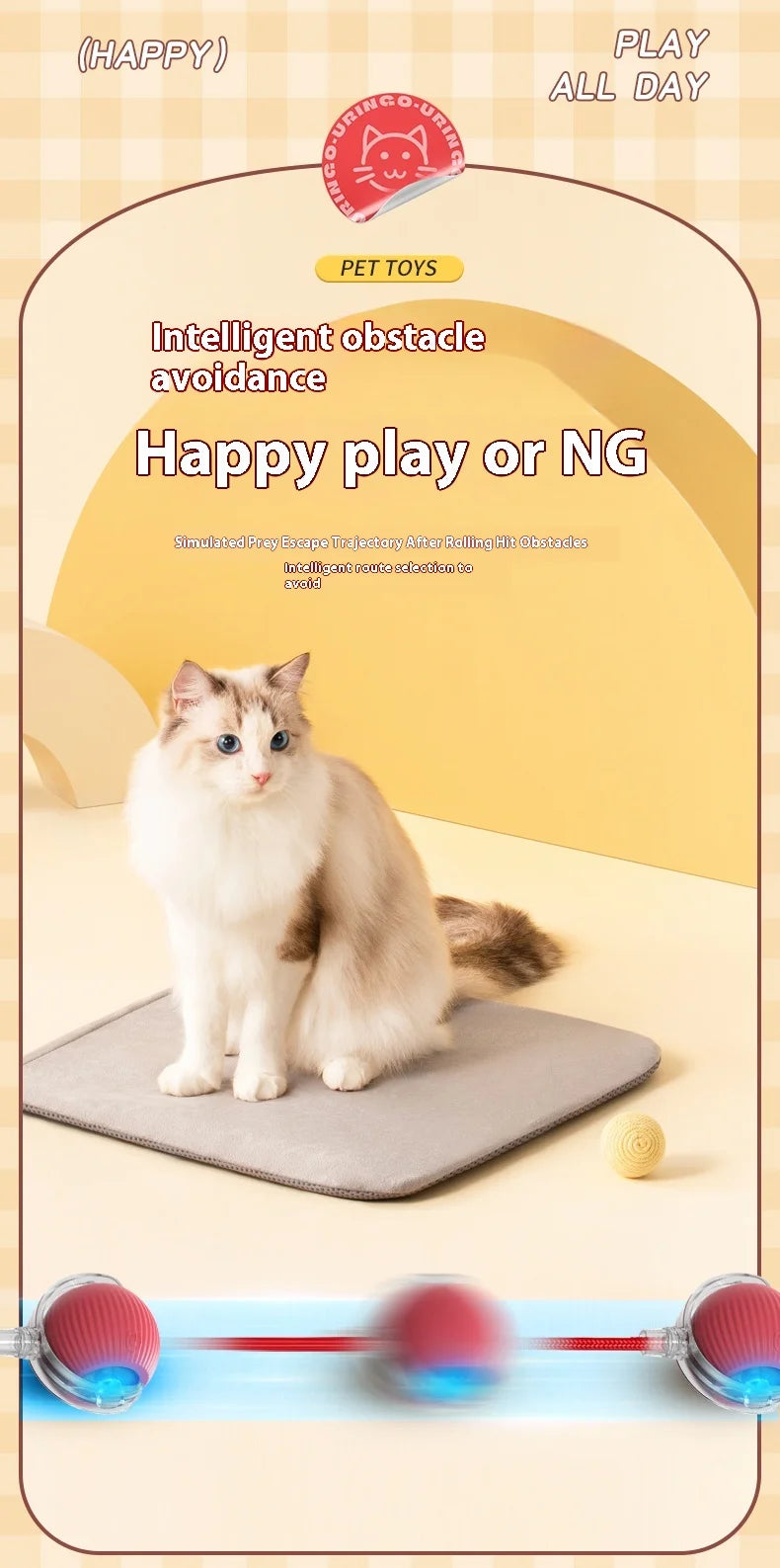 Nuevos juguetes eléctricos de pelota para gatos, bola rodante automática con rompecabezas, juguetes para gatos y pájaros, Sensor inteligente interactivo para mascotas, juguetes recargables para gatos