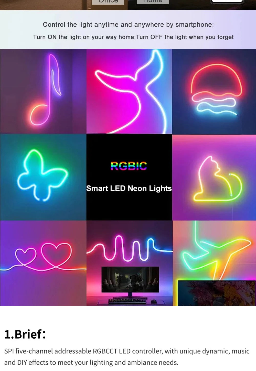 FCOB WS2811 tira de LED RGB COB direccionable 12v 24v 720LEDs/m SP530E 2,4 GHz controlador Bluetooth y control remoto RC3/RB3 1m2m3m4m5m conjuntos