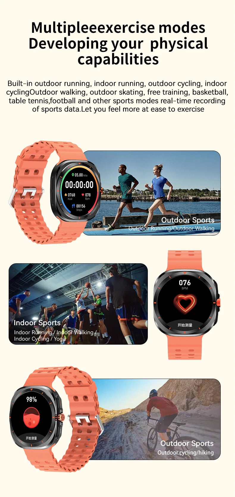G.L Wear 2025 Nuevo reloj inteligente para hombre 1,52 pulgadas Bluetooth Talk Deportes Fitness Podómetro Mujer Reloj inteligente