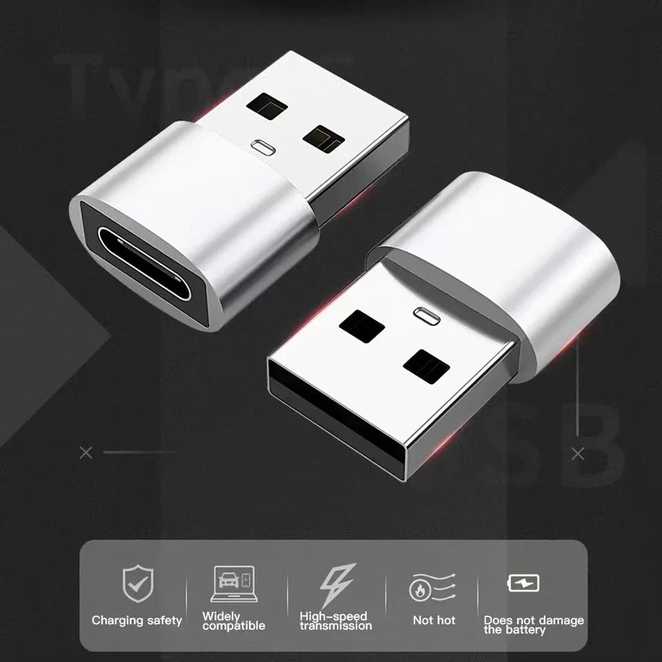 3-Pack USB to USB C Adapter, USB C Female to USB Male Super Fast Charging and OTG Converter Compatible with iPhone 15/14/13/12 P