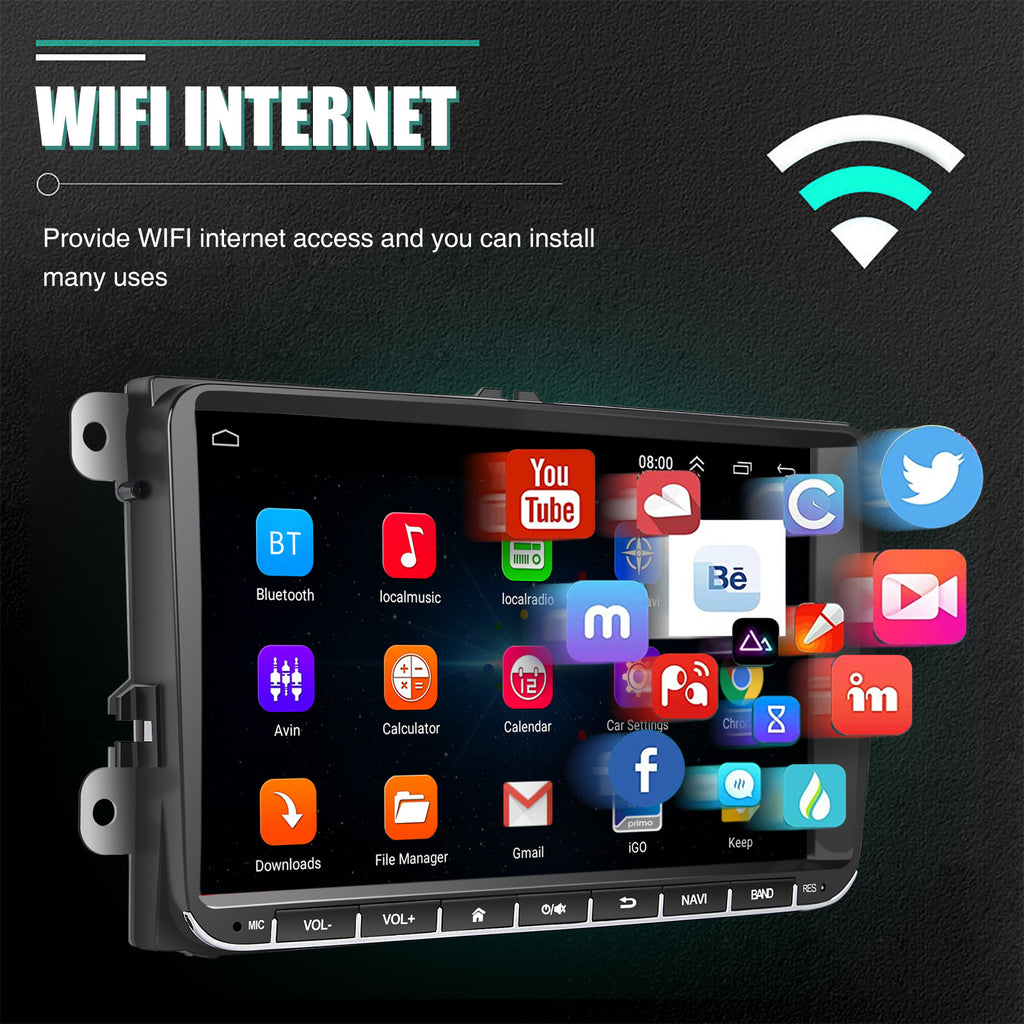 ESSGOO 9" Android 14 4G+64G Wireless Carplay Estéreo para Coche GPS NAVI WIFI RDS FM BT para VW Golf 5 6 Passat B6 B7 Polo 6R Touran Tiguan Caddy EOS Jetta T5 Seat Skoda