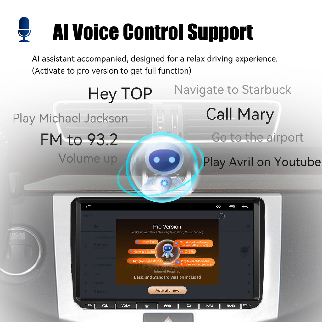 ESSGOO 9" Android 14 4G+64G Wireless Carplay Estéreo para Coche GPS NAVI WIFI RDS FM BT para VW Golf 5 6 Passat B6 B7 Polo 6R Touran Tiguan Caddy EOS Jetta T5 Seat Skoda